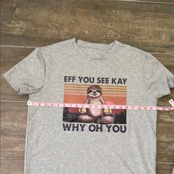 Gray Graphic T-Shirt with Sloth Design - Picture 3 of 5